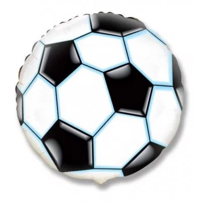 Шар (18\'\'/46 см) Круг, Футбольный мяч, Черный, 1 шт. 401506