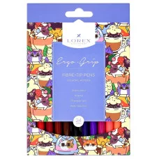 Фломастеры LOREX ERGO-GRIP COCKTAIL KITTENS классические 24 цв. трехгран. корп. стандартные карт. упак. 209840