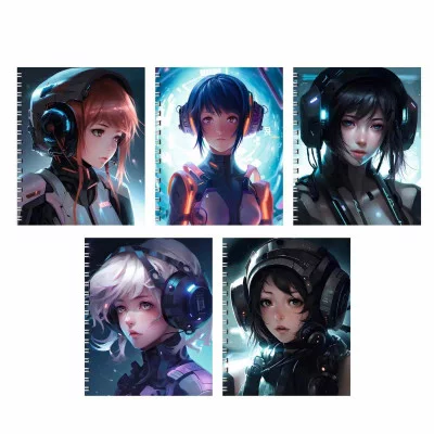 Тетради А5 96л. Гребень. Клетка. Обложка: мелованный картон, ламинация Glitter, Тиснение фольгой Серебро. Бумага белый офсет 60г/м2 В далекой Галактике ТСФ968846