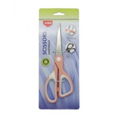 Ножницы INTELLIGENT CZ-221B 180мм с ассиметричными пластиковыми ручками, синие с черным, на блистере 331823