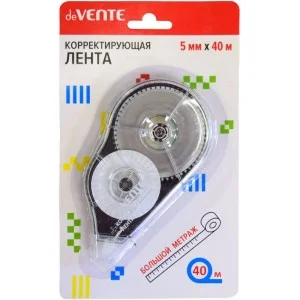 Корректир. лента 5мм х 40м "deVENTE" прозрачный корпус с черным, фронтальный аппликатор, с защитным 4062337