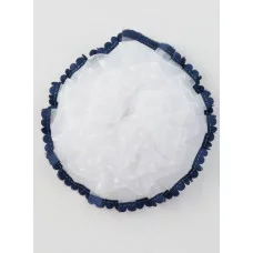 Резинка для волос бант "Школьница" волнушка горошек синие края d-11см сине-белый 7915744