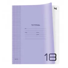 Тетрадь 18л., клетка BG "UniTone. Neon", пластиковая обложка, неон сиреневый 379145
