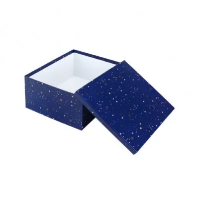 Коробка квадратная подарочная 1 шт Звездная ночь 23 х 23 х 12 см РазборПП-4545