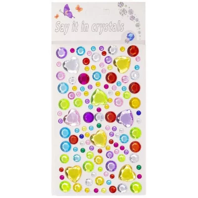 Наклейки-стразы Alingar, акриловые, "Брызги красок", пакет с европодвесом AL10149