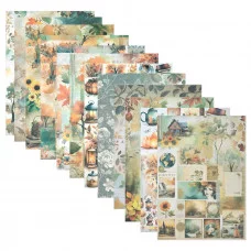 Бумага для скрапбукинга 15х21 см "Осень", двусторонняя, 12 листов, 240 г/м2, ОСТРОВ СОКРОВИЩ, 665446