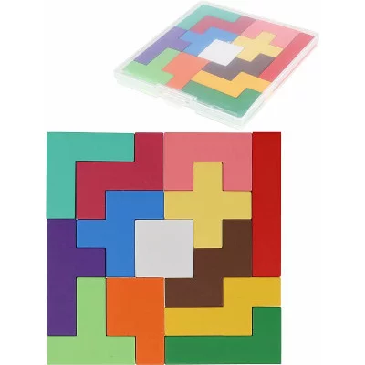Деревянная игрушка. Головоломка-тетрис 11,5х11см. в прозрачном боксе (Арт. И-0426)