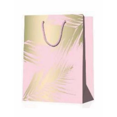 Dream cards Пакет подароч. с мат. лам и золот.тисн. 31*42*12см(р-рХL)Троп.рай,розов.,210г ППК-0040