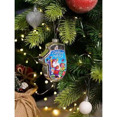 Новогоднее подвесное украшение Варежка - Гостеприимный Дед Мороз НУ-3298