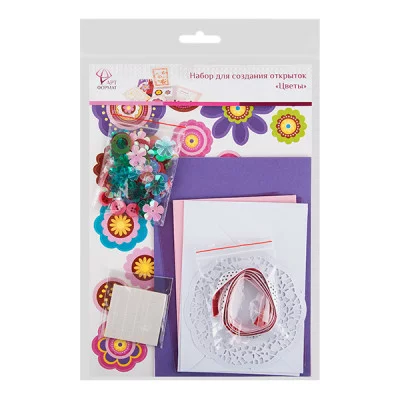 Набор д/создания открыток ЦВЕТЫ АРТформат 074571