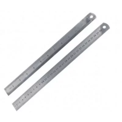 Линейка Alingar, 30 см, металлическая, пружинистая, нержавеющая, 2 шкалы см/дюйм, пакет ПВХ AL-3744