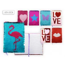 Блокнот AN 1824 ПАЙЕТКИ, 11*16,5 см