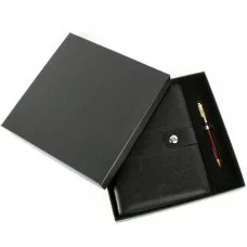 Набор подарочный: Ежедневник на кольцах А5 + ручка (чёрный) DV-6753BK