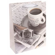 Dream cards Пакет подарочный с мат. лам. Утро успешного человека 26х32х10 см (L),210 г ПКП-3471