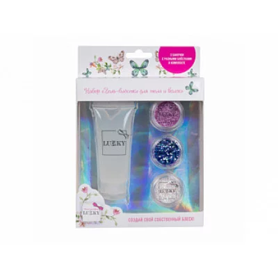 Гель с блёстками для волос" 25 мл, розового, синего и жемчужного цвета Т16132 515-545