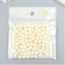 Бусины пластик "Топлённое молоко" глянец набор 25 гр d=0,8 см   9424547