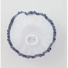 Резинка для волос бант "Школьница" волнушка горошек синие края d-11см сине-белый 7915744