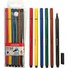 Набор линеров 0,4 мм 6 цв. deVENTE. Trio BQ, с цветным 3-гран корпусом, 5060200