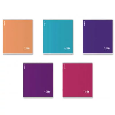 Тетрадь общая ученическая ErichKrause FL, 48 листов, клетка, ламинация soft-touch+выборочный УФ-лак, блок 80 г/м2_MIX-PACK 1шт 60623