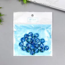 Набор бусин для творчества пластик "Мраморные. Сапфир" d=1,2 см набор 20 гр 7490029