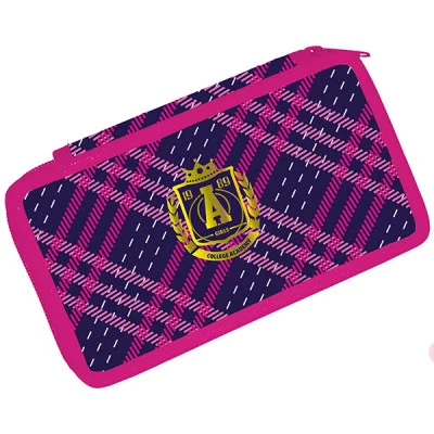 Пенал 2 секц. бол. МОДНЫЙ КОЛЛЕДЖ 185х105 пластик молния 154077