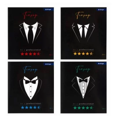 Тетрадь 36л., А5, клетка, Alingar "Галстуки", скрепка, блок офсет, мелованный картон (эконом) AL8738