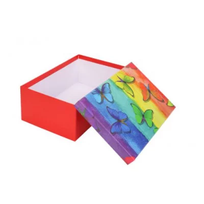 Коробка прямоугольная подарочная Радужные бабочки 21X15X8.5 см РазборКОР-7809