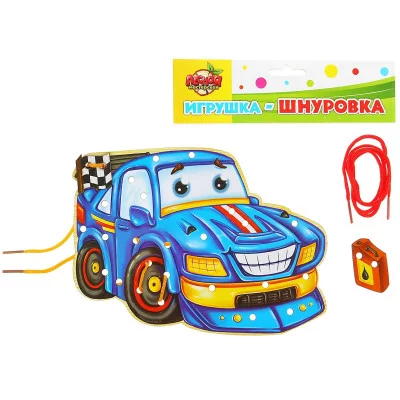 игрушка деревянная обучающ. шнуровка машинка 803532