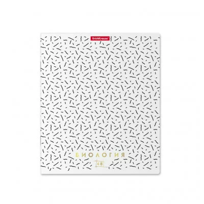 Тетрадь общая ученическая ErichKrause® Ассоциации, Биология, 48 листов, клетка, матовая ламинация + тиснение фольгой 49434