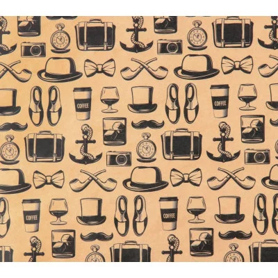 Бумага упаковочная крафтовая «Мужские атрибуты», 50×70 см 10175154