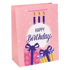 Dream cards Пакет подарочный с мат. лам. Подарки и свечи на день рождения 26х32х12 см, 210 г ППК-1894 462-0-129-71894-3