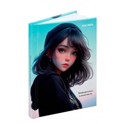 ЗАПИСНАЯ КНИЖКА А7 64л. ДЕВУШКА В ШАПКЕ 64-1683 переплет 7БЦ,