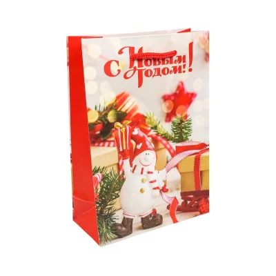 Dream cards Пакет подарочный с мат. лам. 22x31x10  см (ML) Счастливого праздника! 210 г ПКП-8910