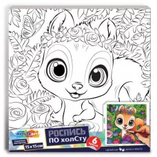 Набор д/дет тв-ва холст для росписи 15*15 см белочка МУЛЬТИ АРТ  CANV15X15-118503