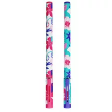 Ручка шариковая Yalong на масляной основе "Розовые цветы" 07 мм синяя игольчатый наконечник 1шт YL232686