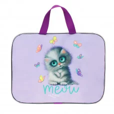 Папка А4 ткань молния вокруг/ручки тесьма/бок 7см "Meow Cat" ATTOMEX 3076400 709345