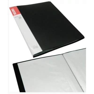 Папка на 30 карманов DH-56 "Черная" корешок 20мм, пластик однотонный SK-30K 331387