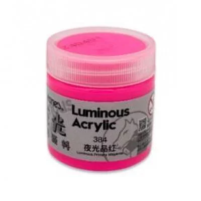 Краска акриловая 50 мл. DJ-370 Люминисцентная "Розовая" в баночке №384 Maries 332990
