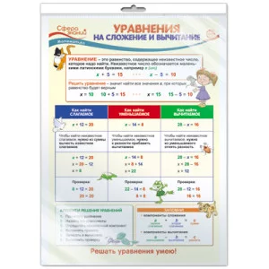 ПО-13500 Плакат А3. Математика в начальной школе. Уравнения на сложение и вычитание / Сфера знаний 4630112005561