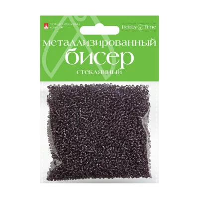 Бисер круглый металлизированный 2мм 60г, лавандовый №14 2-375/14 Альт 364229