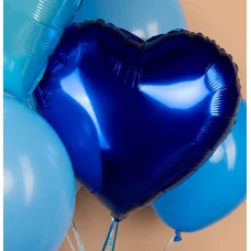 Шар (18\'\'/46 см) Сердце, Синий, 1 шт. 123036