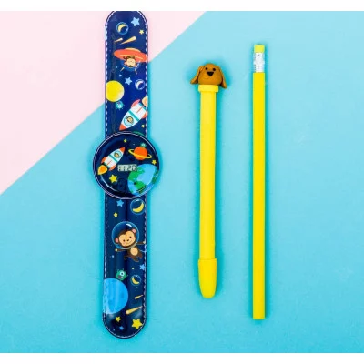 Набор "Космос", часы наручные, ручка, карандаш, 13,5 х 26,5 см 3483191