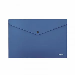 Папка-конверт на кнопке пластиковая ErichKrause Fizzy Classic, A4, непрозрачный, синий 1шт 50177