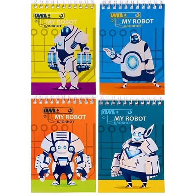 БЛОКНОТ А6 60л. ПРИЯТНЫЕ РОБОТЫ Б60-0461 ассорти, на гребне