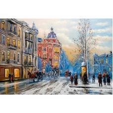 Алмаз. мозаика (блест.) 30х40 см. с подр., с полн. заполн. (29 цв.) Зимняя улица ( Арт. НД-5878)