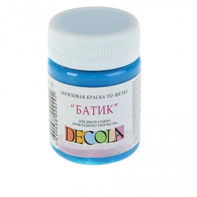 Краска по шелку "Батик" акрил 50мл банка ЗХК "Декола" Небесно-голубая 4428512 3245611
