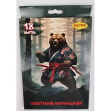 Карандаши 18 цв, ТМ "Лимпопо", "Неудержимый Миха",деревянные, арт. LP0234 Кар2053