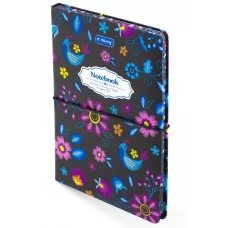 Записная книжка, А5, Yalong, 7БЦ, матовая ламинация, поролон, на резинке, клетка, цветной срез, 80 л