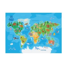 Клеенка для уроков труда Мульти-Пульти "Карта мира", 50*70см, ПВХ 350996