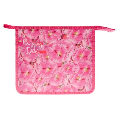 Папка для тетрадей А5 молния сверху пластик "Цветы калейдоскоп" ОНИКС ПТ-73_57254 078303